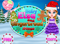 Baby Elsa And Gingerbread House