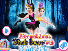 Elsa and Anna Black Swan and White Swan