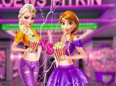 Elsa and Anna Movie Night