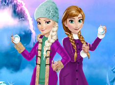 Elsa and Anna Winter Fun