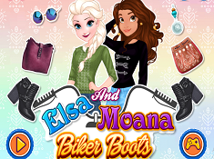 Elsa and Moana Biker Boots