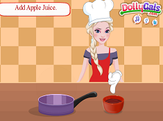 Elsa Cooking Fruity Bread Pudding