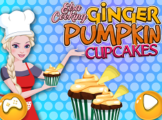Elsa Cooking Ginger Pumpkin Cupcakes