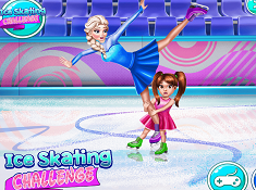 Elsa Ice Skating Challenge
