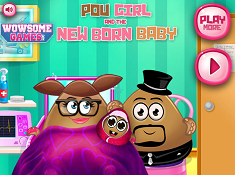 Pou Girl and the New Born Baby