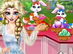 Queen Elsa Helping Easter Bunny