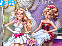 Rapunzel and Barbie Wedding Dress Up