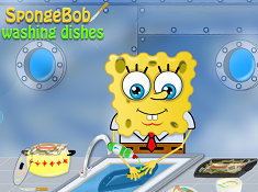 Spongebob Washing Dishes