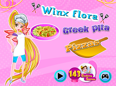 Winx Flora Greek Pita Pizzas