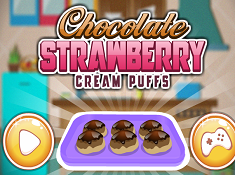 Chocolate Strawberry Cream Puffs