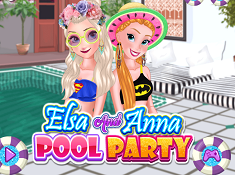 Elsa and Anna Pool Party