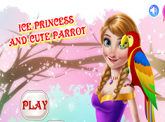 Ice Princess and Cute Parrot