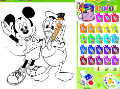 Mickey Mouse and Donald Coloring