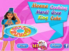 Moana Cooking Mardi Gras King Cake