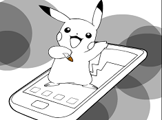 Pikachu and the Phone Coloring