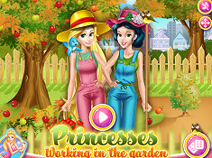Princesses Working In the Garden