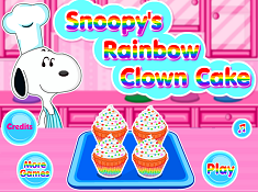 Snoopy Rainbow Clown Cake